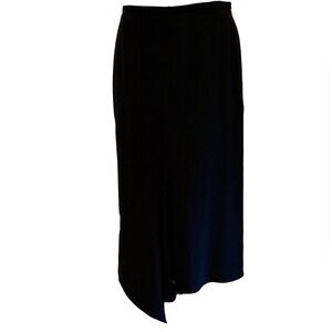 MAX MARA Black Asymmetrical Midi Skirt - Chic High-Low Drama!